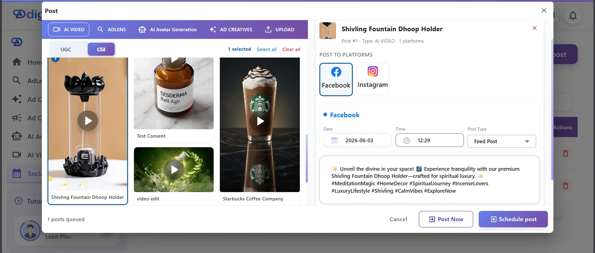 Select Your Content